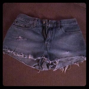 Vintage Levi jeans cut off into shorts